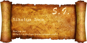 Sikolya Ince névjegykártya